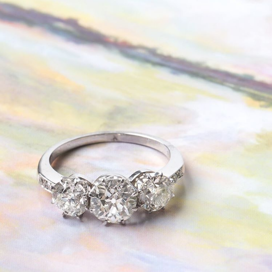 Tres Stone Engagement Ring