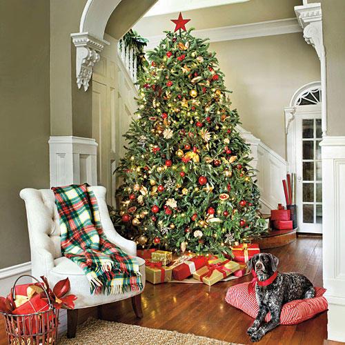 أحمر & Gold Christmas Tree