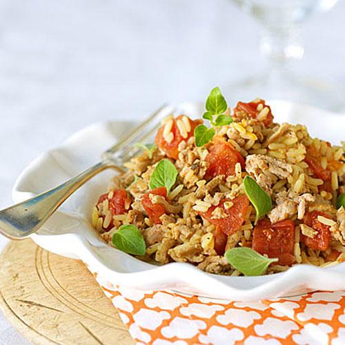 سهل Turkey Recipes: Turkey and Rice With Veggies