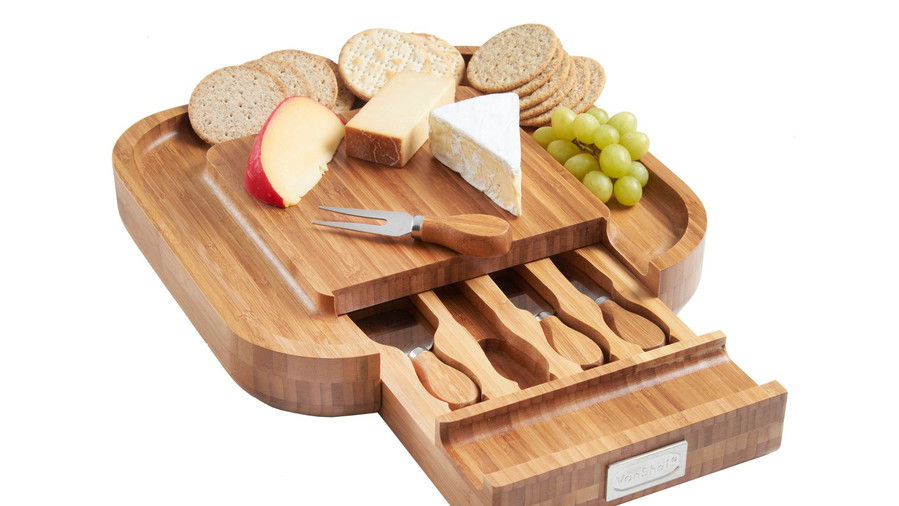 VonShef Slide Out Bamboo Cheese Board