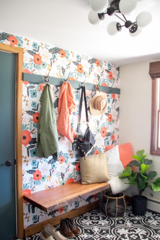 15 Mudroom Ideas We're Obsessed With Wallpaper It