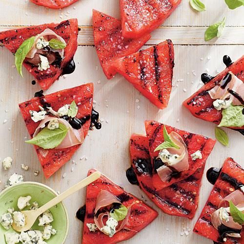 grillet Watermelon with Blue Cheese and Prosciutto
