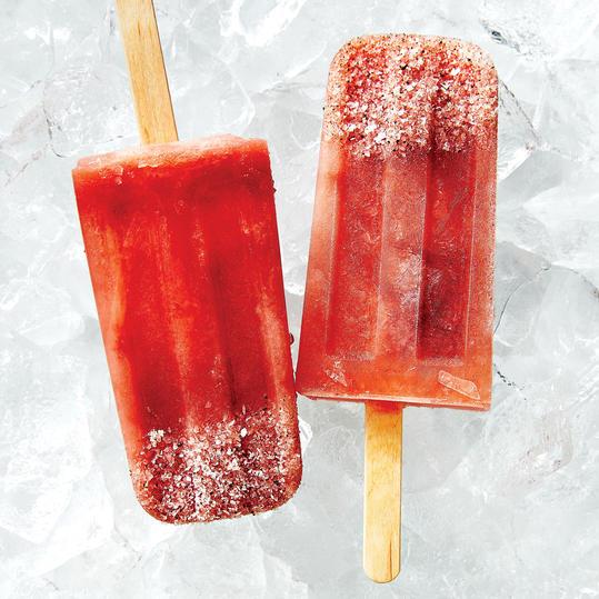 Vandmelon-Lime Pops with Chile Dipping Salt