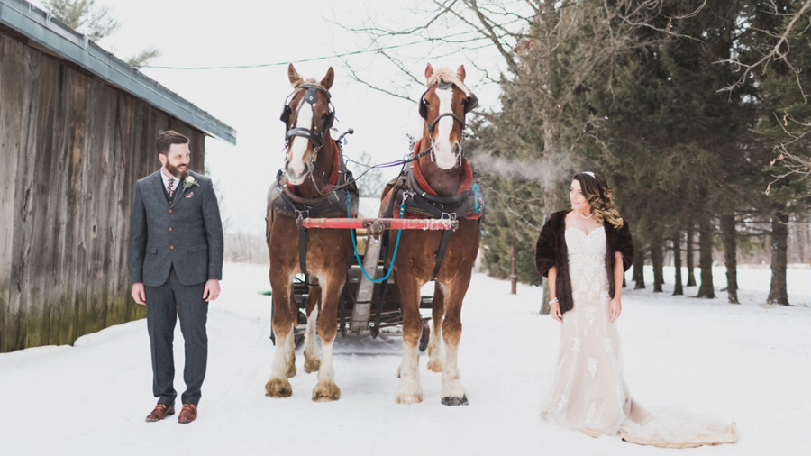 Sende the Newlyweds Off with a Sleigh Ride 