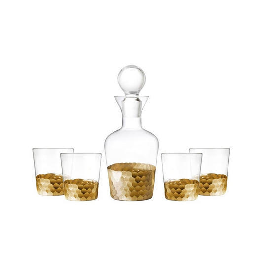 'Daphne' 5-Piece Decanter & Whiskey Glasses Set