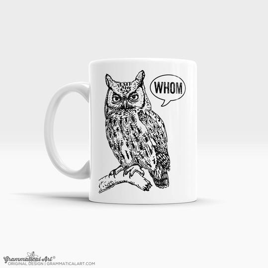 Hvem Owl Grammar Mug Gift